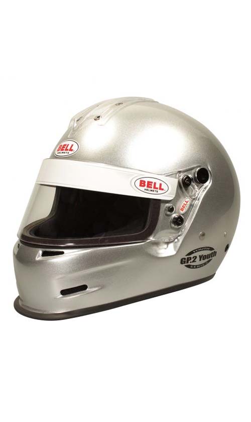 bell gp.2 youth helmet Bell GP2 Youth Kart and Auto Racing Helmet SFI 24.1, SFI 24.1 | Metallic Silver